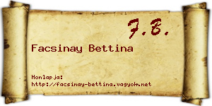Facsinay Bettina névjegykártya